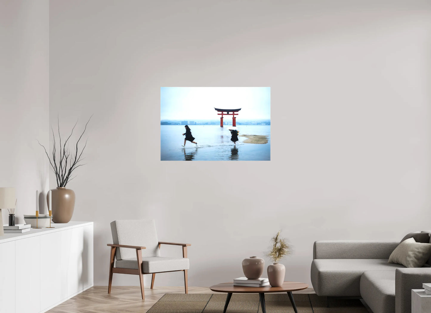 105 x 70 cm, toile photographie du japon :Le Torii d'Itsukushima à Miyajima