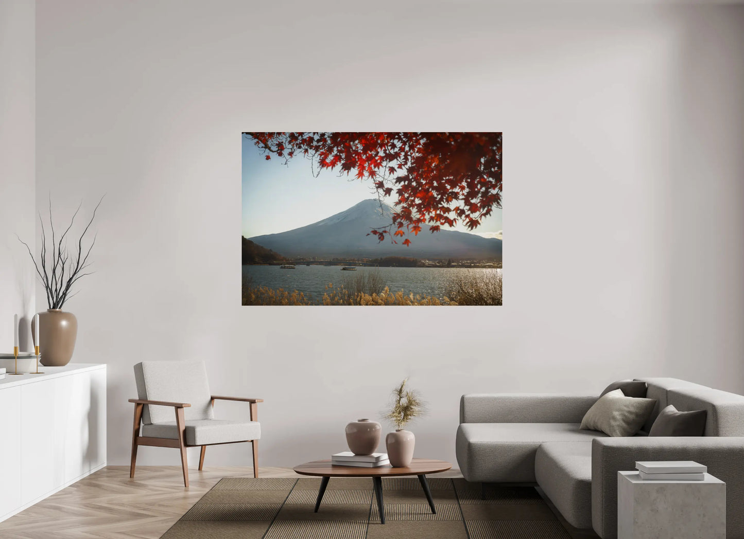 180 x 120 cm, Tirage Photo Photo du Japon: Mont Fuji et momiji