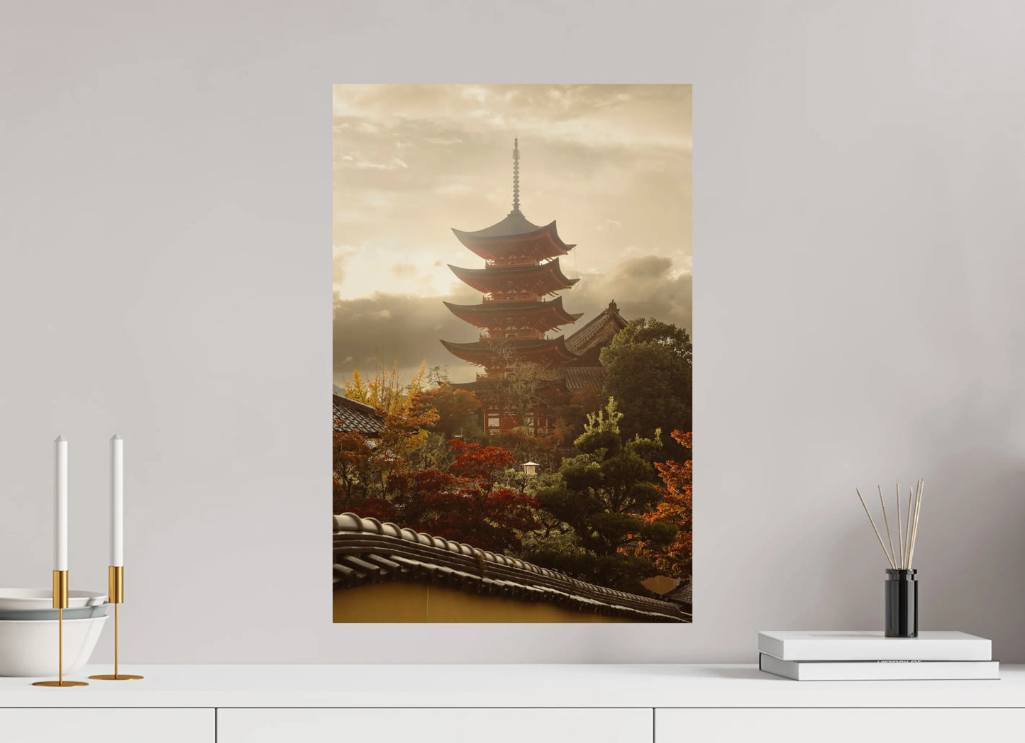 40 x 60 cm, Tirage Photo Photo du Japon: Pagode Miyajima