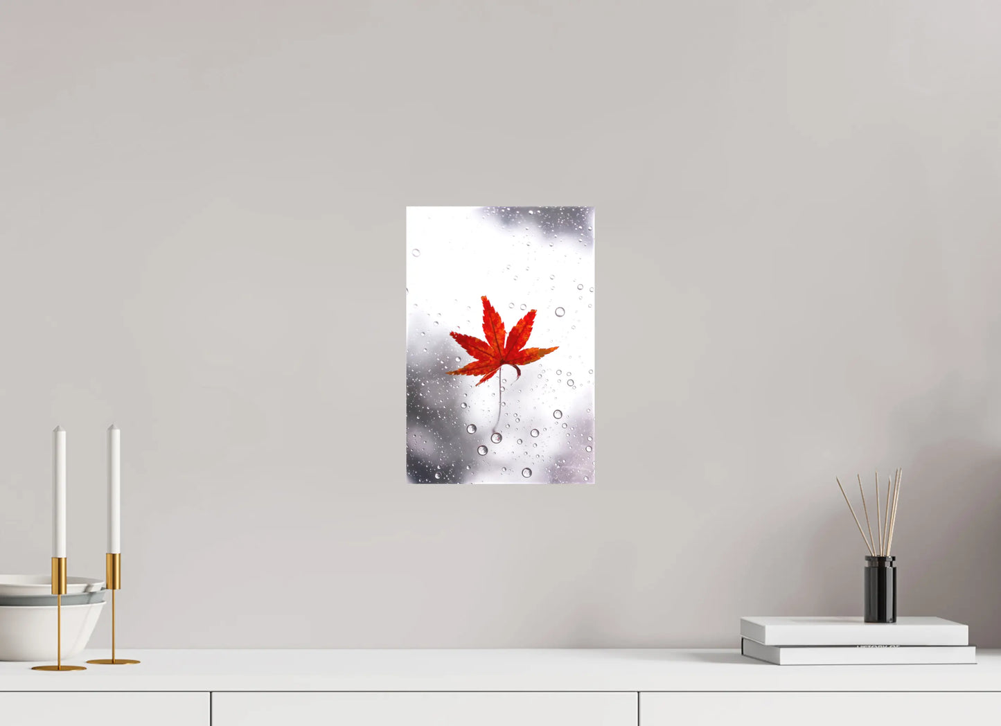 20 x 30 cm, toile Photo du Japon: Momiji sous la pluie