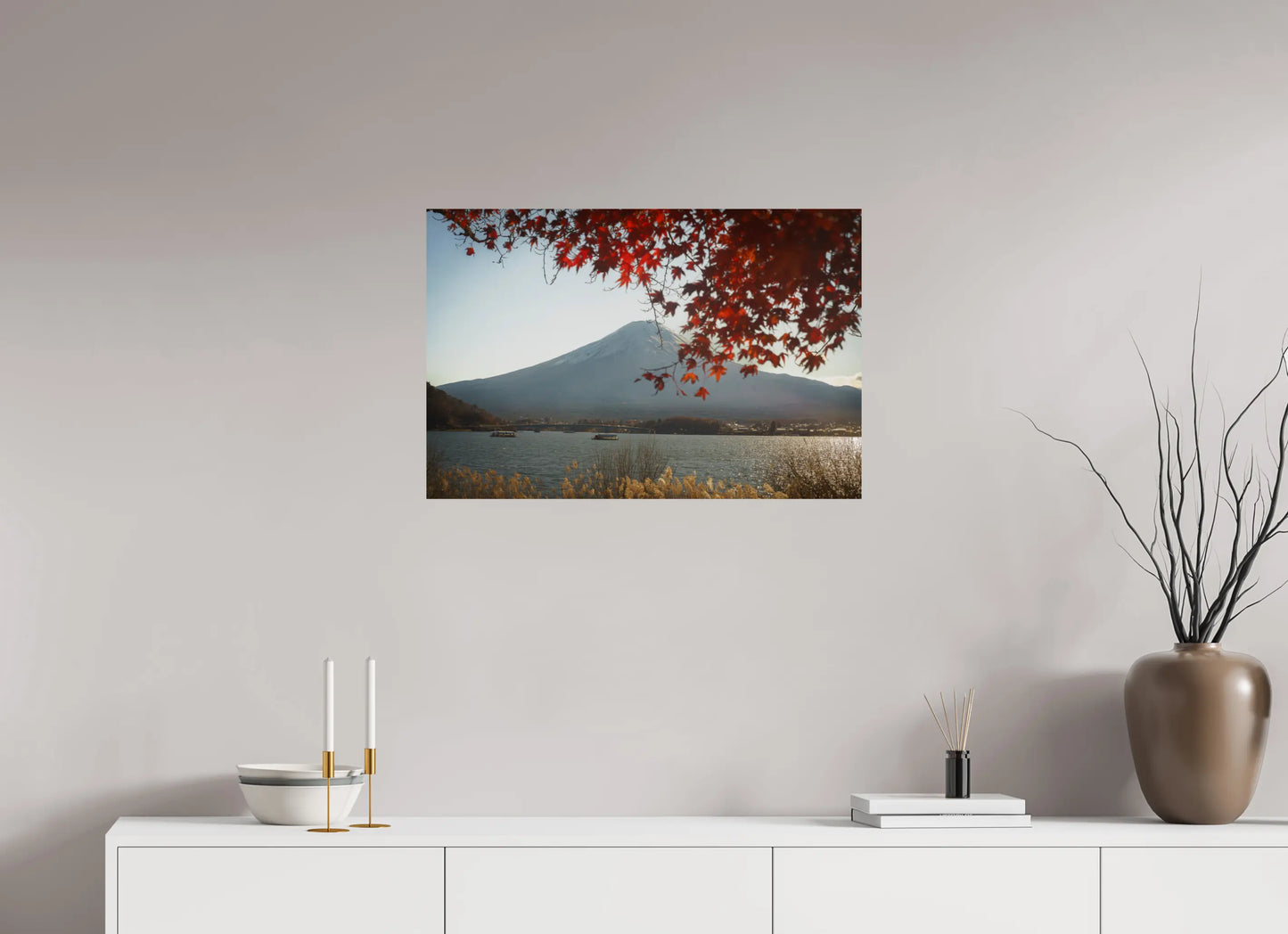 75 x 50 cm, Tirage Photo Photo du Japon: Mont Fuji et momiji