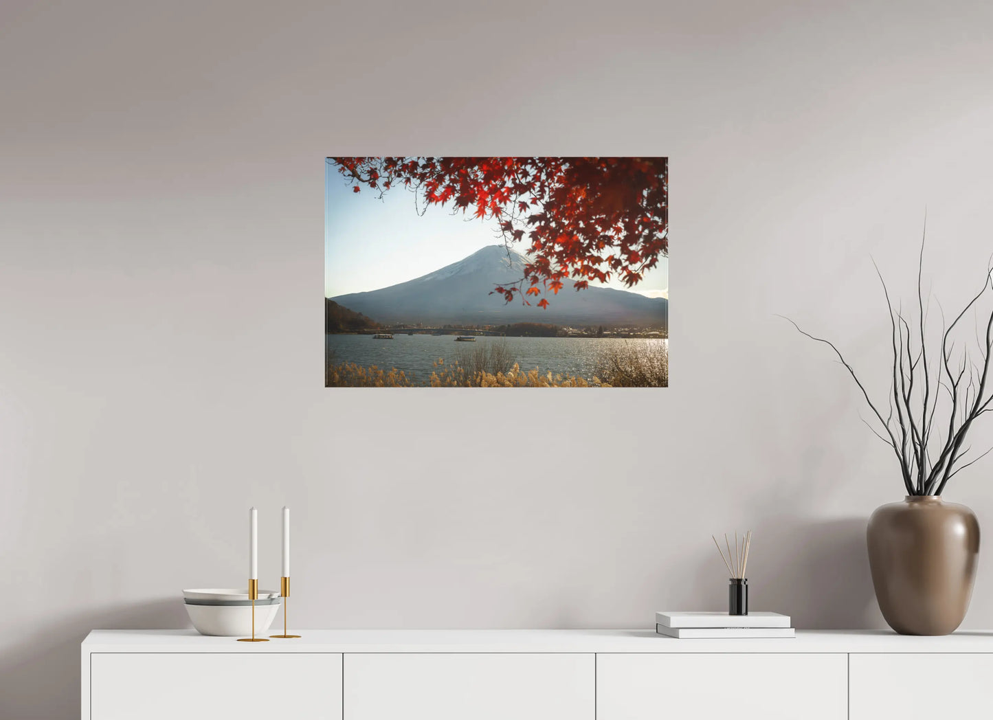 75 x 50 cm, toile Photo du Japon: Mont Fuji et momiji