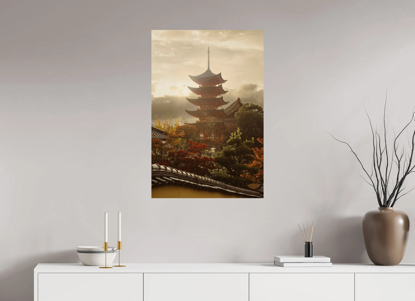 60 x 90 cm, Tirage Photo Photo du Japon: Pagode Miyajima