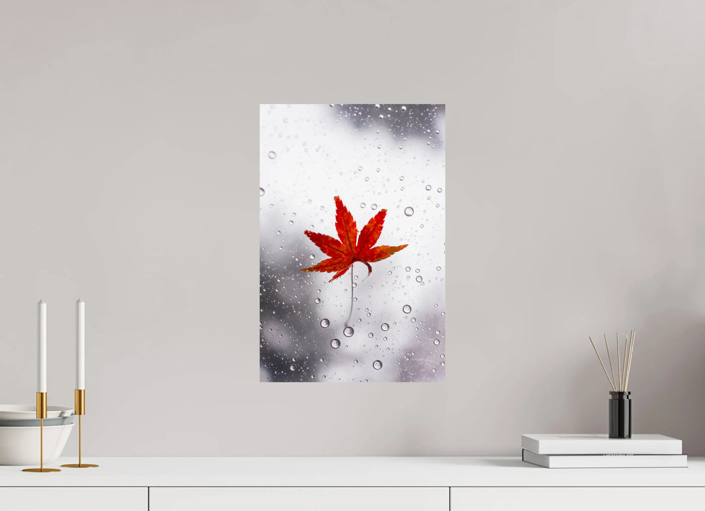 30 x 45 cm, Tirage Photo Photo du Japon: Momiji sous la pluie