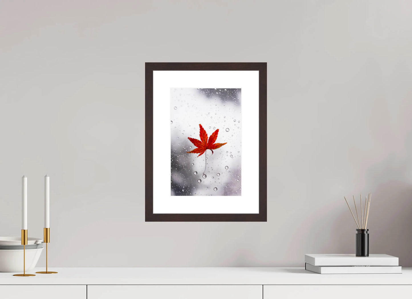 20 x 30 cm, Cadre Photo du Japon: Momiji sous la pluie