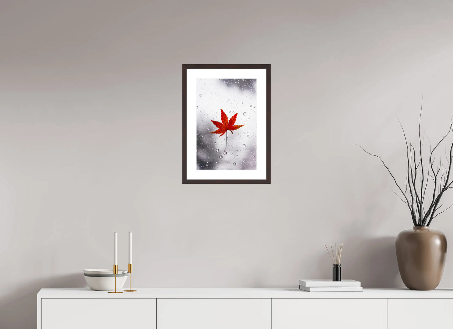 30 x 45 cm, Cadre Photo du Japon: Momiji sous la pluie