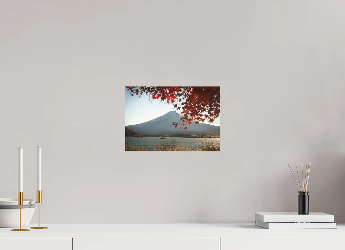 30 x 20 cm, toile Photo du Japon: Mont Fuji et momiji