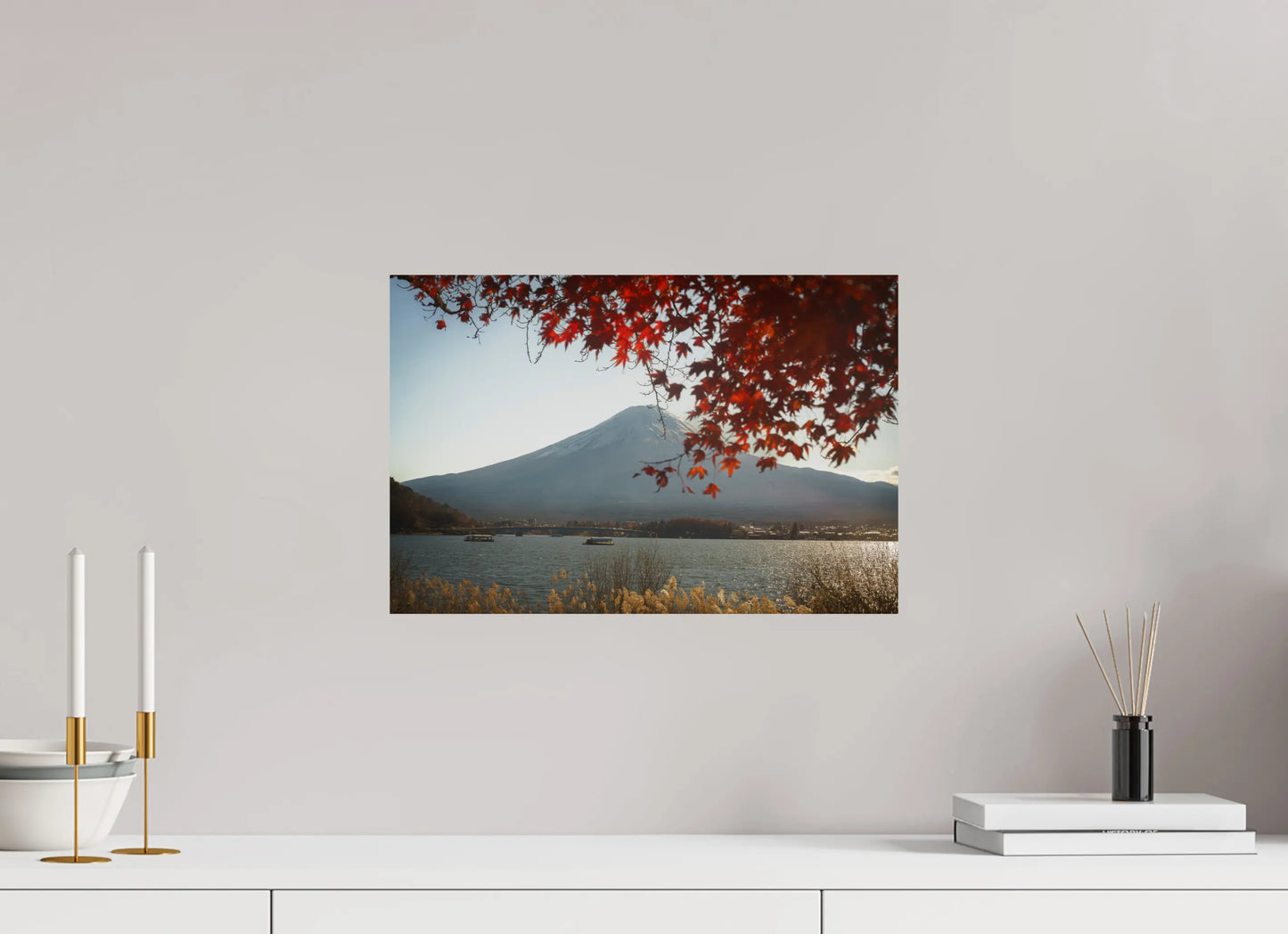 45 x 30 cm, Tirage Photo Photo du Japon: Mont Fuji et momiji