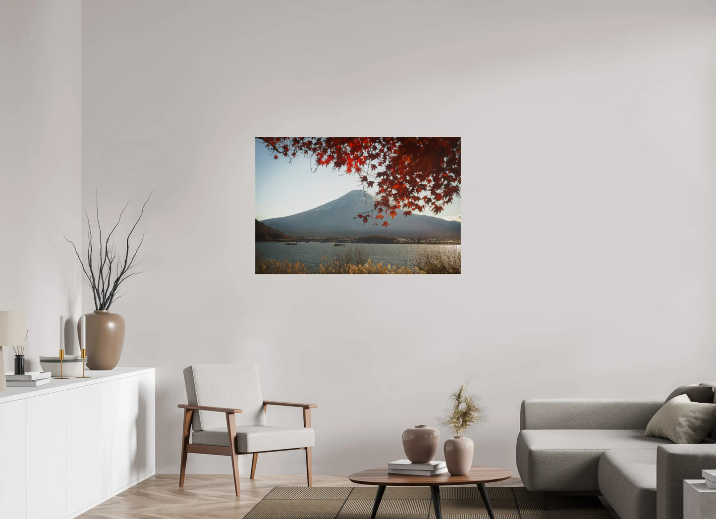 120 x 80 cm, Tirage Photo Photo du Japon: Mont Fuji et momiji