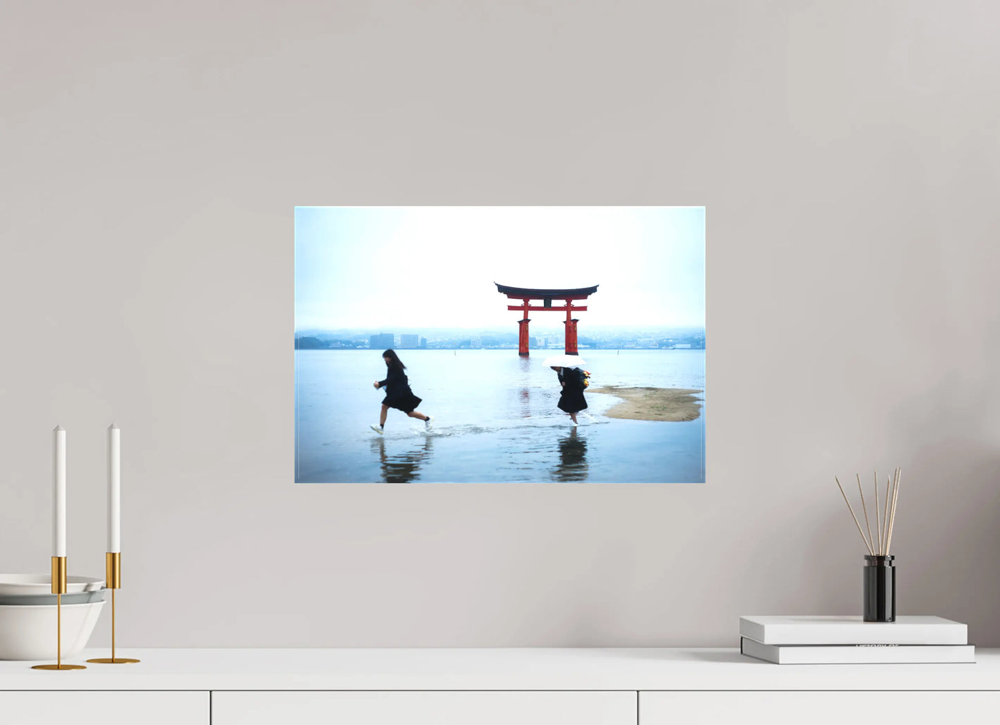 45 x 30 cm, toile photographie du japon :Le Torii d'Itsukushima à Miyajima
