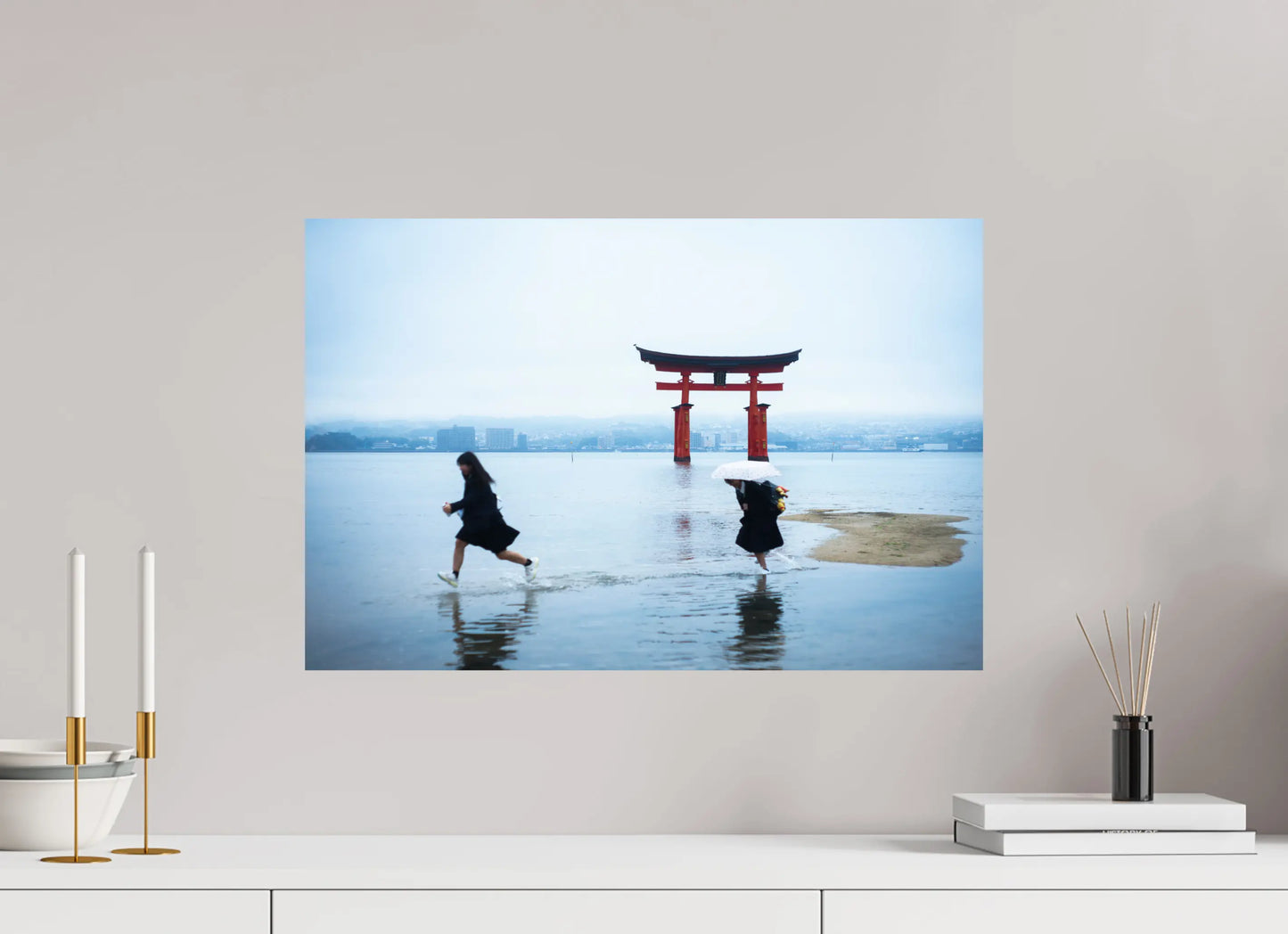 60 x 40 cm, Tirage Photo photographie du japon :Le Torii d'Itsukushima à Miyajima