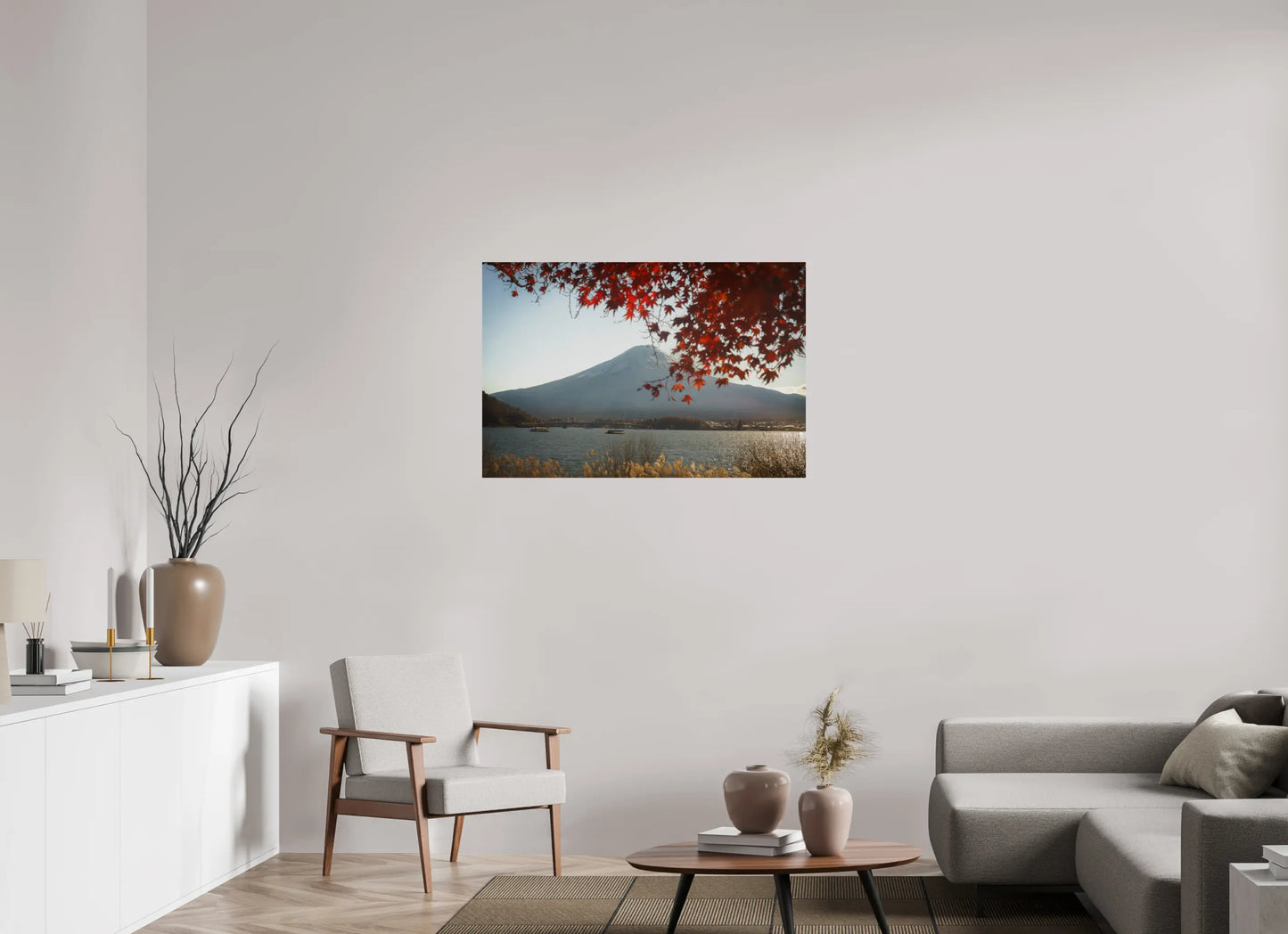 105 x 70 cm, Tirage Photo Photo du Japon: Mont Fuji et momiji