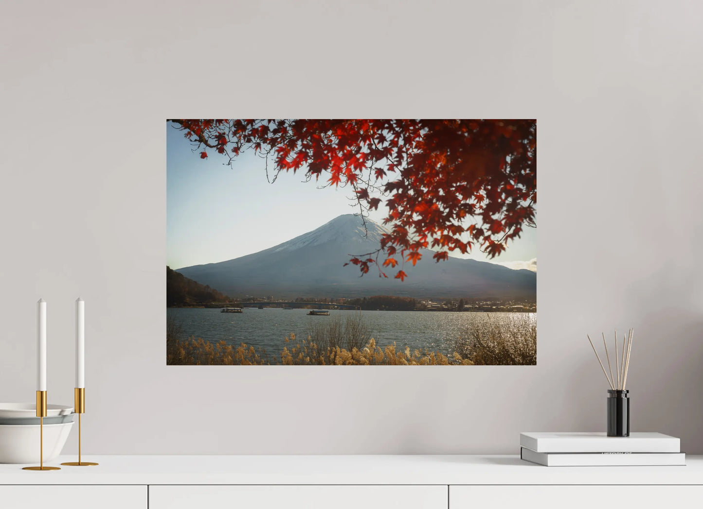 60 x 40 cm, Tirage Photo Photo du Japon: Mont Fuji et momiji