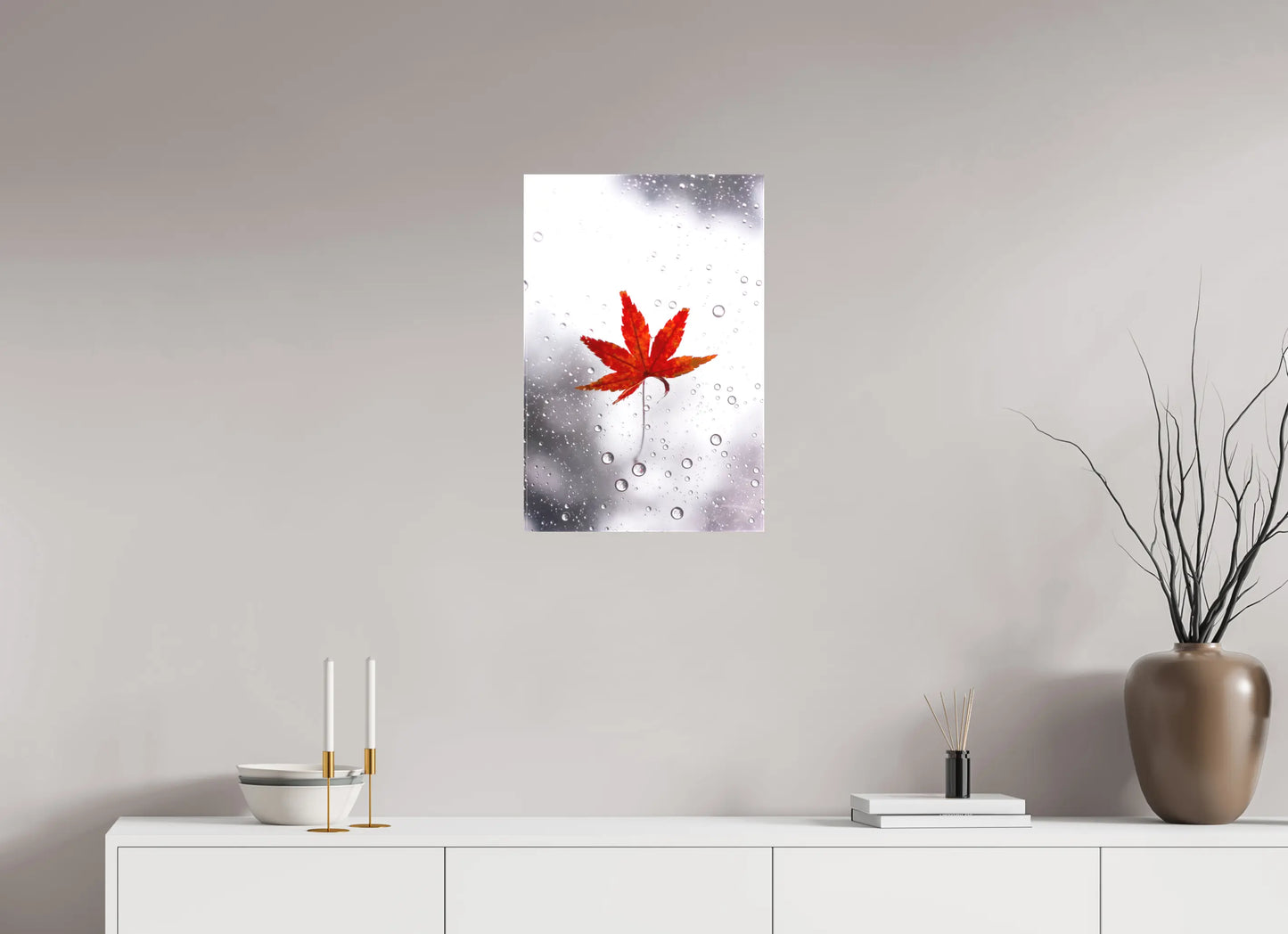 40 x 60 cm, toile Photo du Japon: Momiji sous la pluie