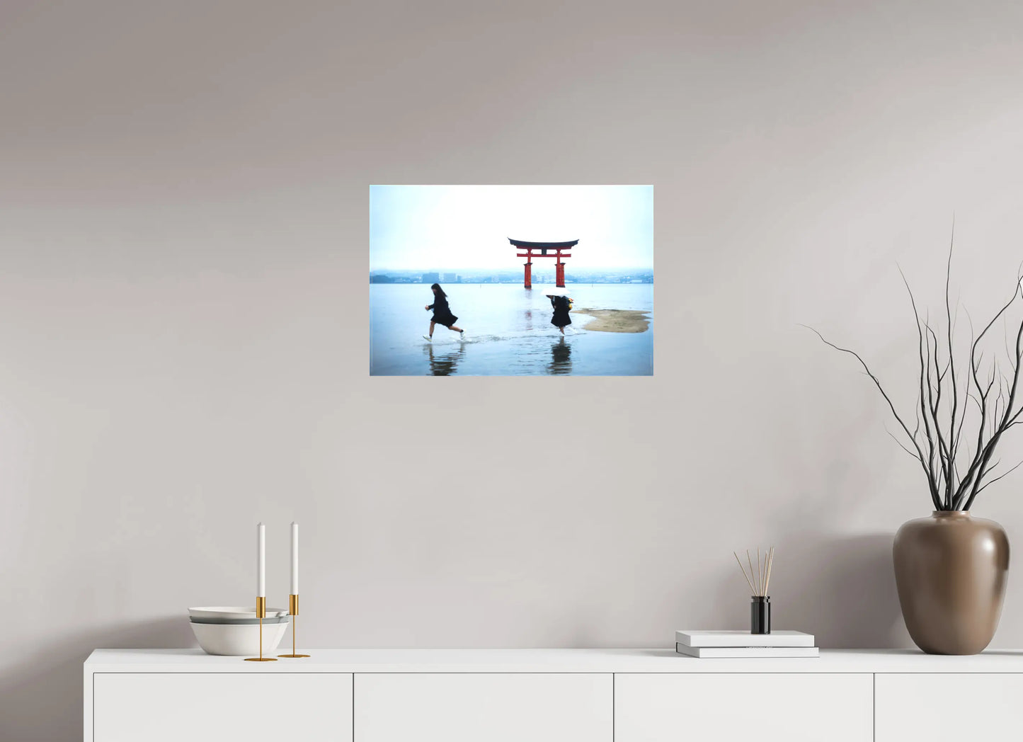 60 x 40 cm, toile photographie du japon :Le Torii d'Itsukushima à Miyajima