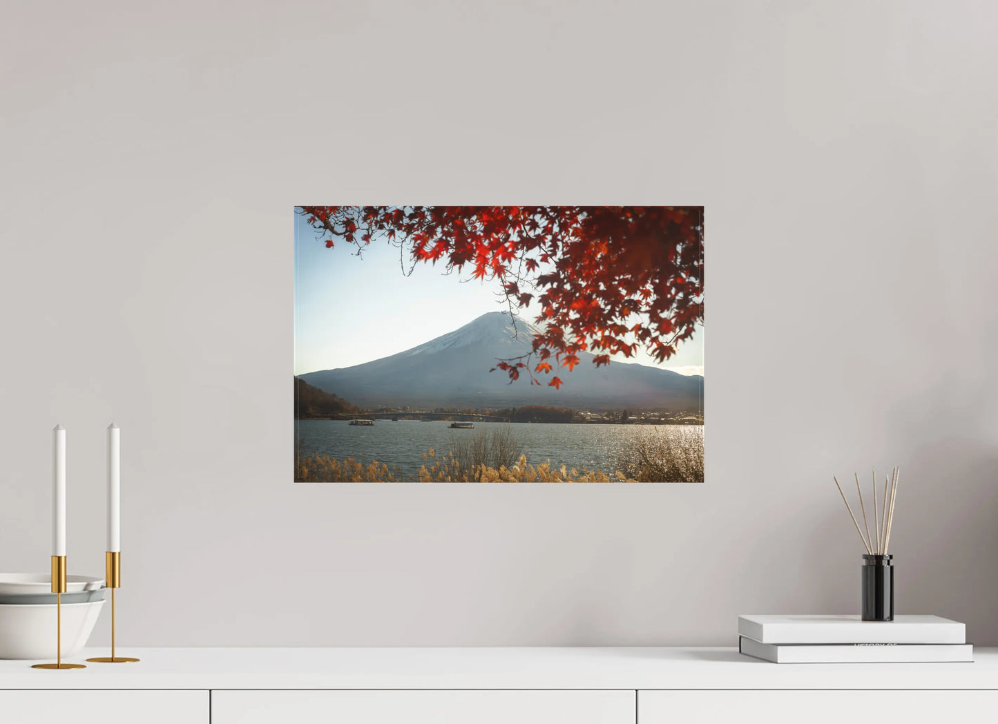 45 x 30 cm, toile Photo du Japon: Mont Fuji et momiji