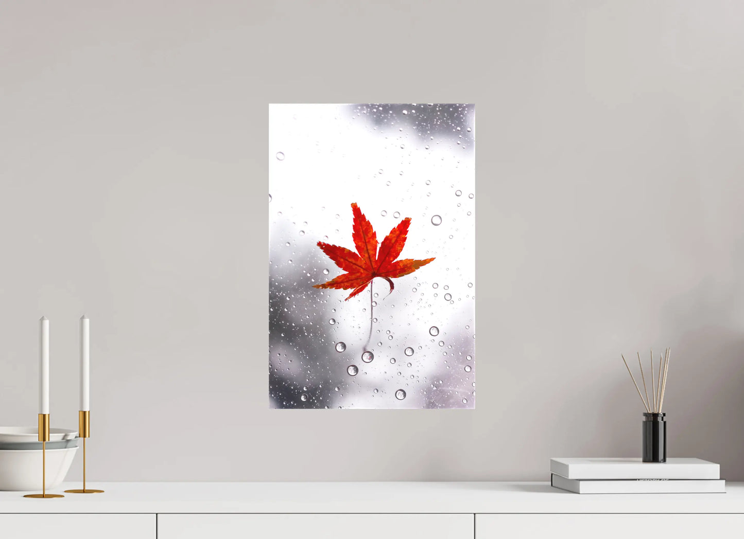 30 x 45 cm, toile Photo du Japon: Momiji sous la pluie